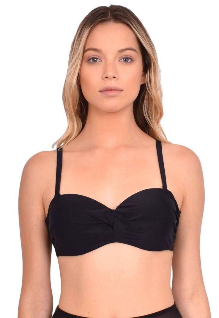 Bikini tiras removibles strapless color negro-0