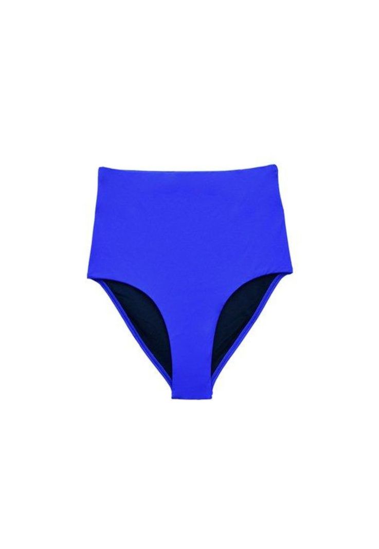 Bikini calzón tiro alto color azul-0