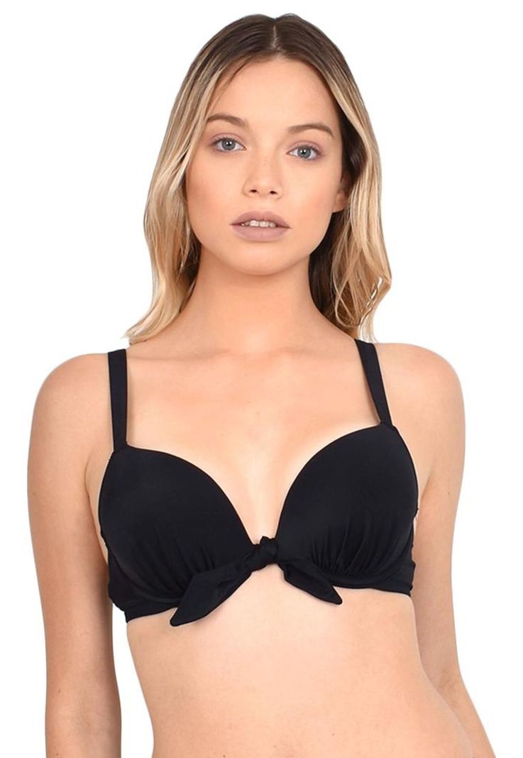 Bikini push up negro con nudo-0