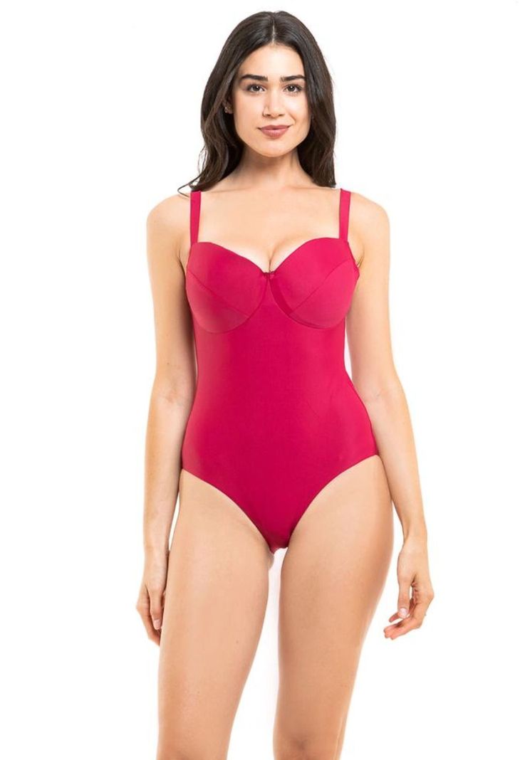 Traje de baño reductor básico rojo copa D-0