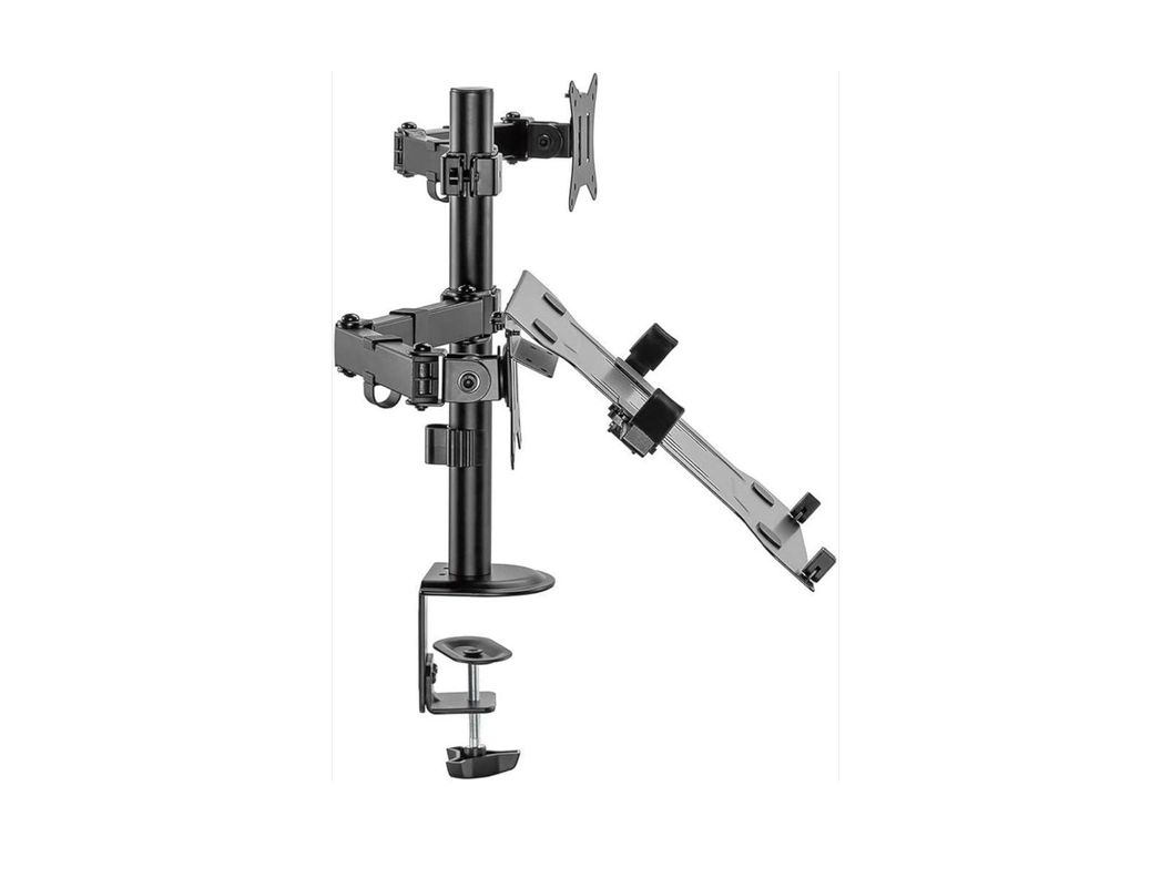 Base Doble Para Lapto y Monitor Brazo con Movimineto Negra-3