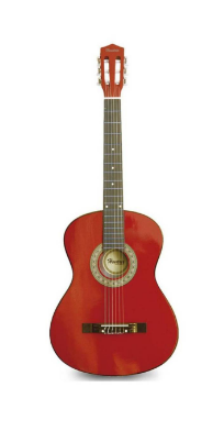 GUITARRA DE MADERA 36 PULGADAS CON FUNDA Y SET DE -0