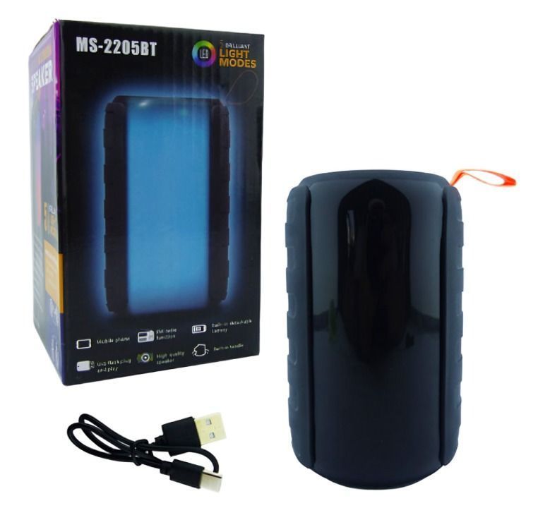 PARLANTE RECARGABLE BLUETOOTH MOD.MS-2205 14CM CON LUZ USB-TF-AUX-2