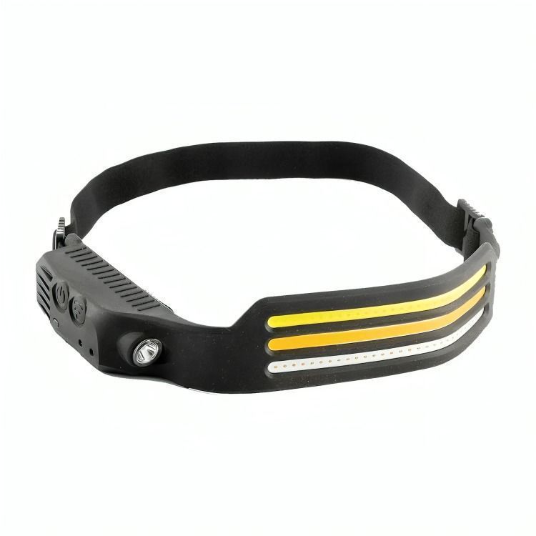 Linterna Cintillo De Cabeza 3tiras Led Con Sensor Recargable-0