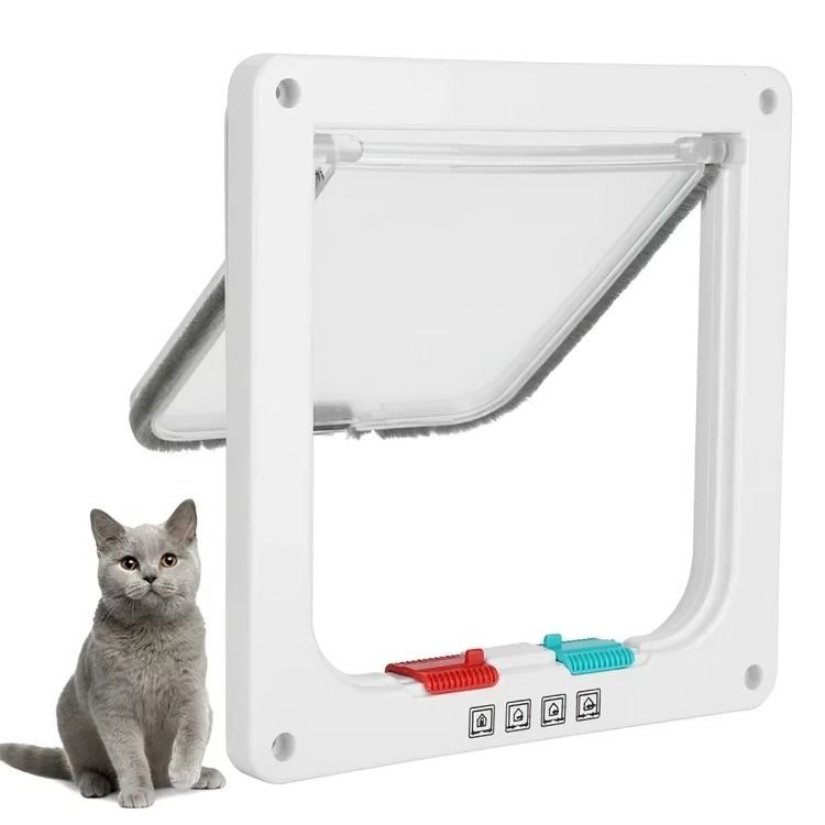 Puerta Abatible Para Gatos Perros Exterior Interior-0