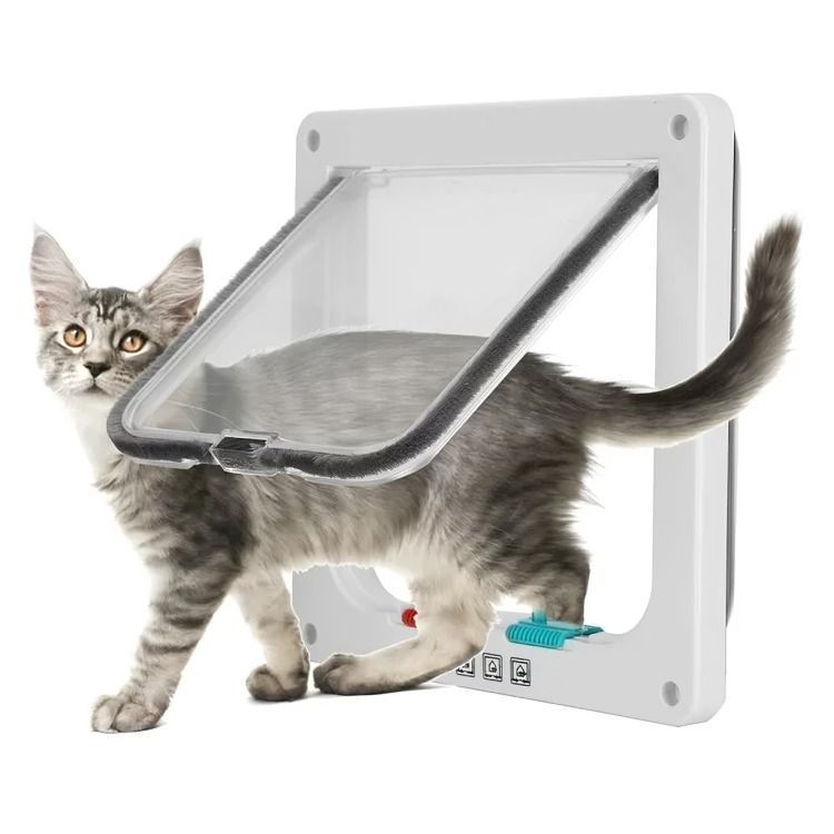 Puerta Abatible Para Gatos Perros Exterior Interior-1