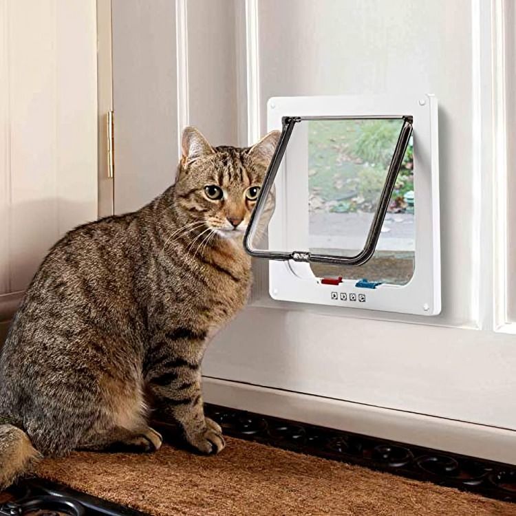 Puerta Abatible Para Gatos Perros Exterior Interior-2