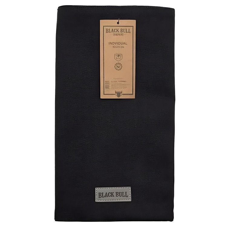 Individual Cotton Canvas 45x29cm Black Bull