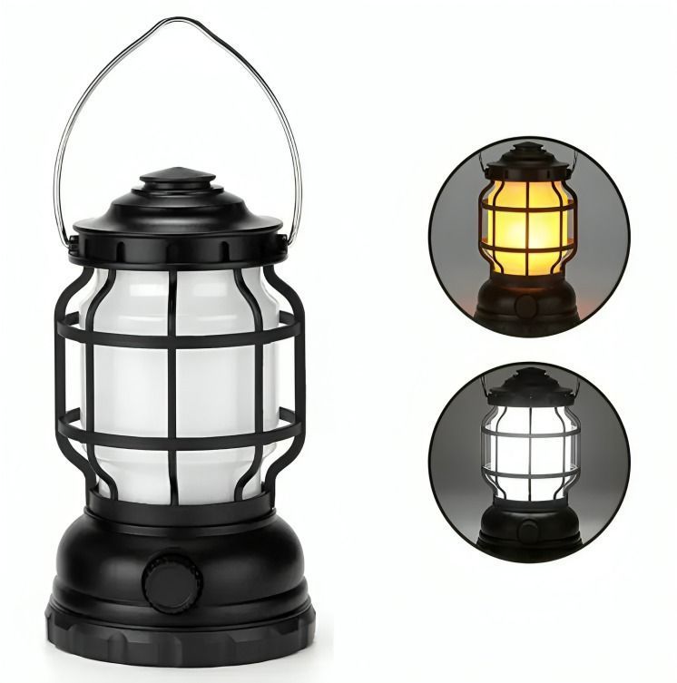 Lampara Linterna Retro De Camping Iluminación Led Vintage-1