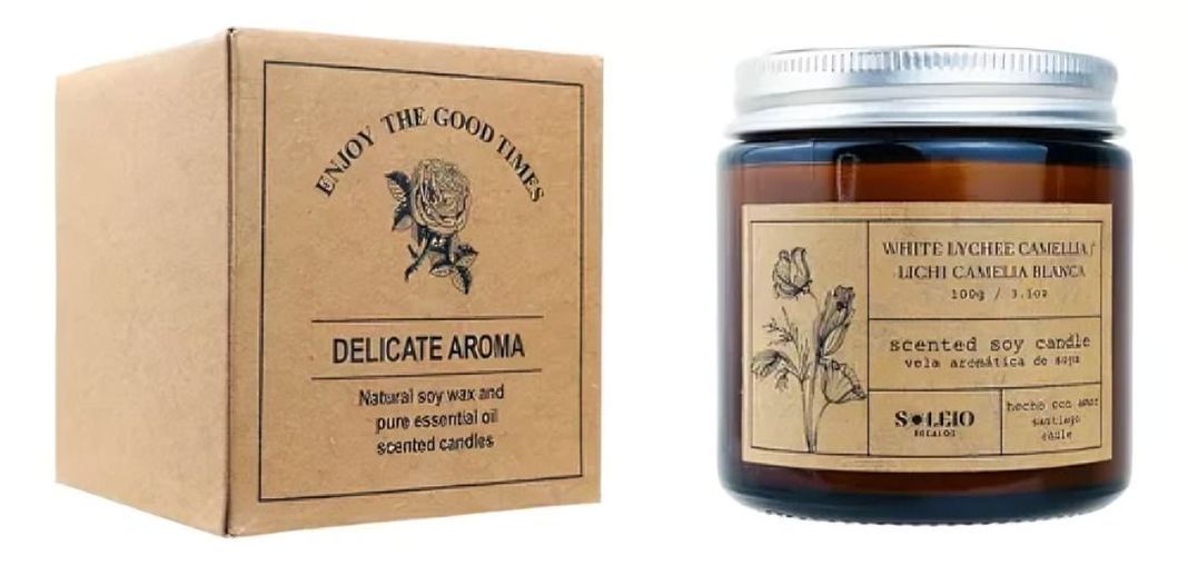Vela Aromática Soya  Lichi Camelia Blanca-2