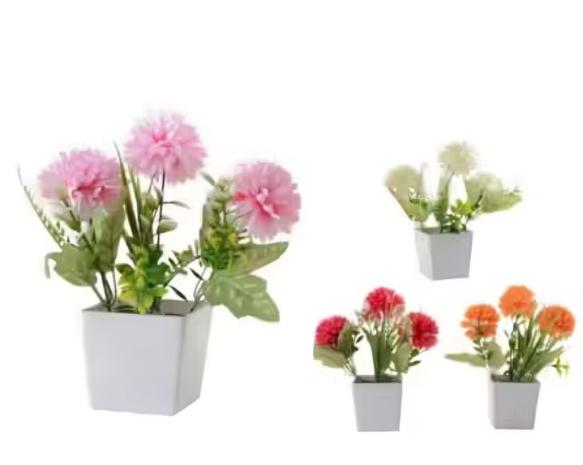 SET X 2 MINI MACETA CON FLORES DECORATIVO ARTIFICIAL 22cm C00111-2