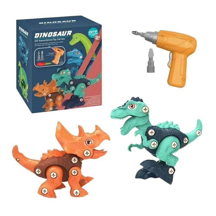 Juguete Didáctico 2 Dinosaurios Armables Juguete Niños-0