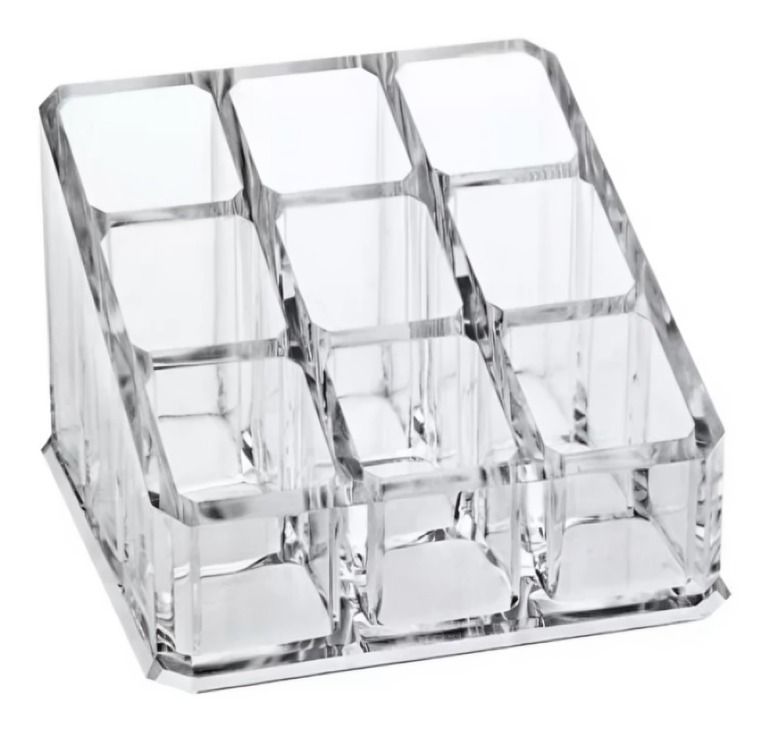 Organizador De Maquillaje 9 Compartimientos 9x9x6,5cm-0
