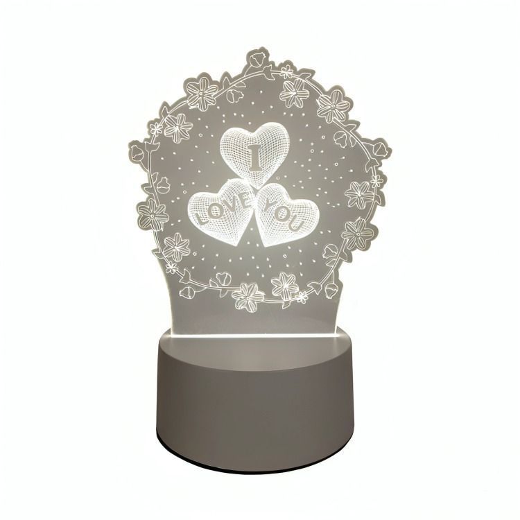 Lampara LED De Mesa 3D USB Luz I Love You