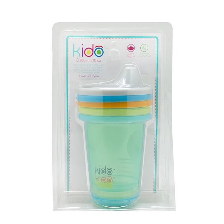 SET 3 REUSABLE CUPS KEEP KIDO COLORES -0