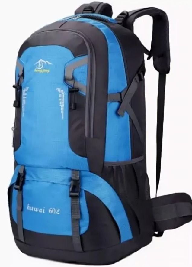 Mochila 60 Litros Camping Outdoor Trekking Azul-0
