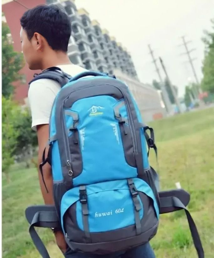Mochila 60 Litros Camping Outdoor Trekking Azul-1