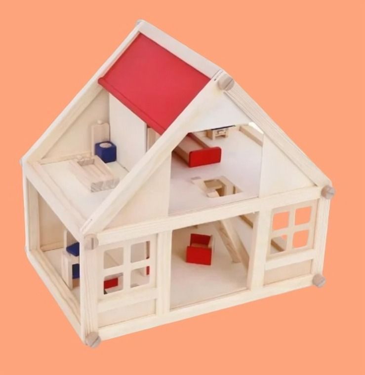 Casa De Muñecas De Madera Muebles Niñas -1