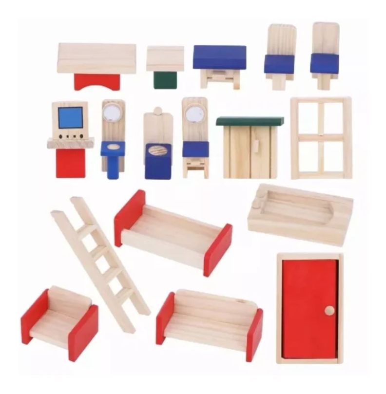 Casa De Muñecas De Madera Muebles Niñas -3