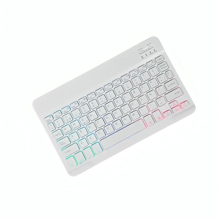 Teclados Bluetooth Español Blanco con Luz-0