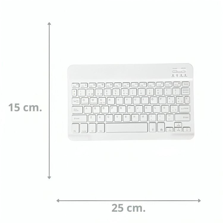 Teclados Bluetooth Español Blanco con Luz-2