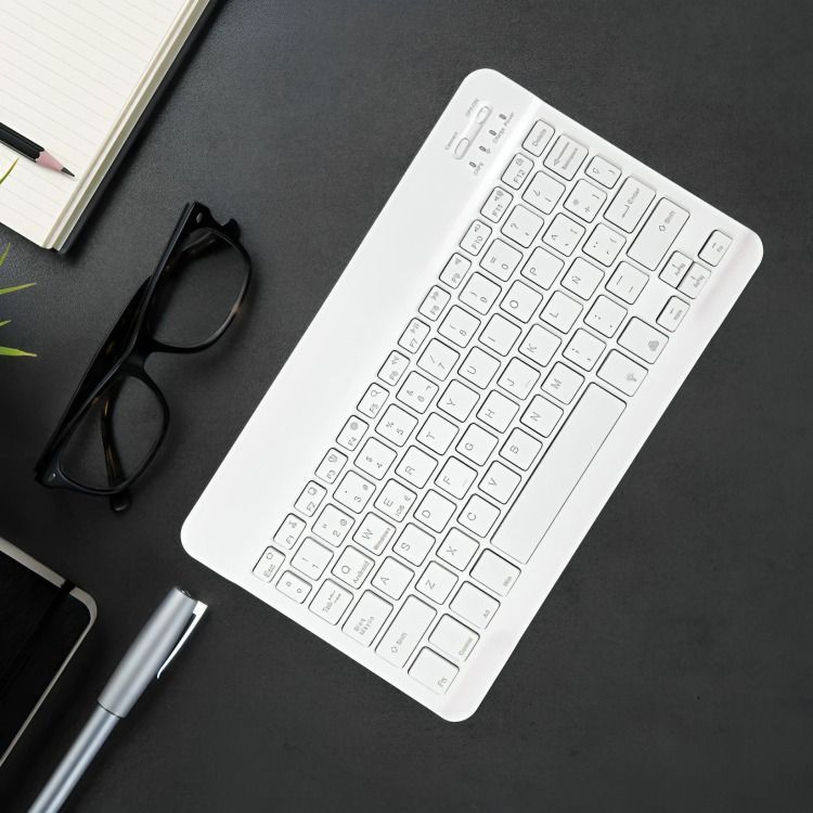 Teclados Bluetooth Español Blanco con Luz-3