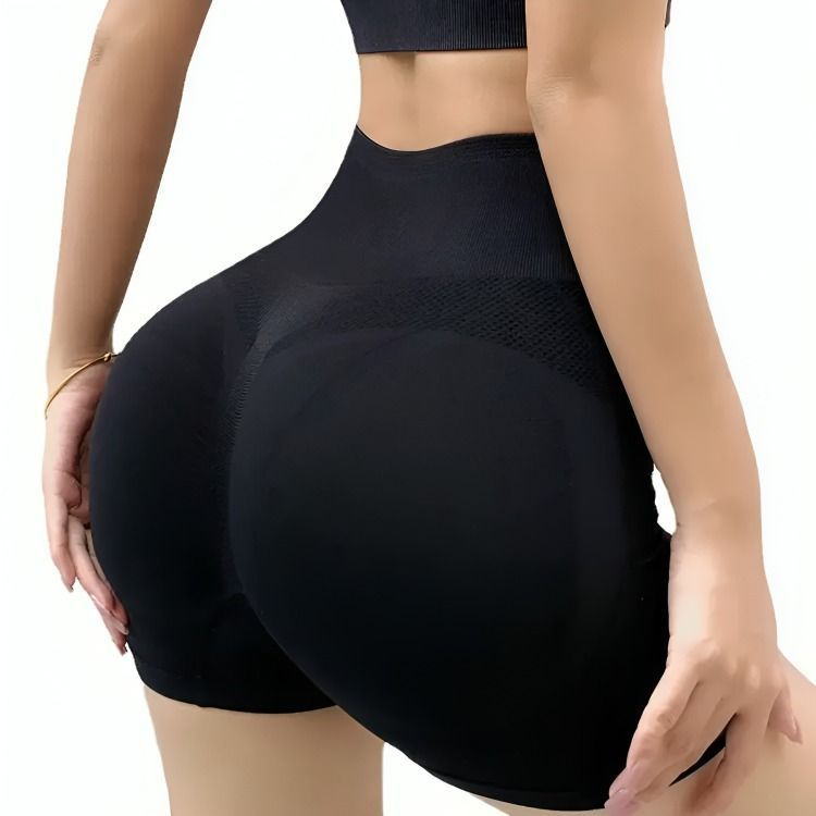 Calza Short Modeladora Push Up Sin Costura Levanta Cola Negro-0