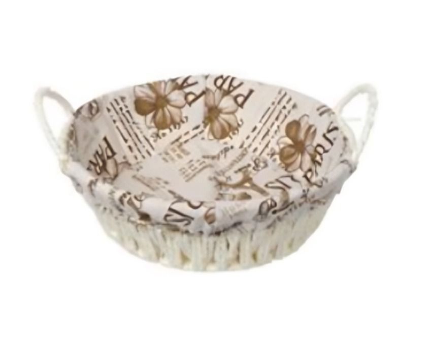 CESTA CANASTO DE MIMBRE DECORATIVO TELA INTERIOR  27X 21CM 50254-0