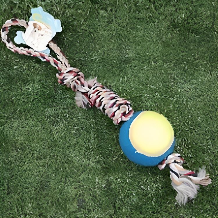 Juguete para mascota.  Cuerda con pelota.-1