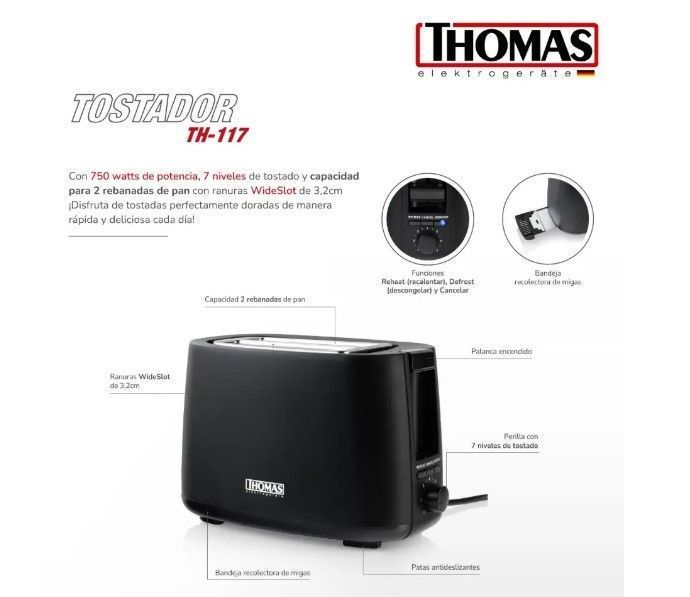 TOSTADOR THOMAS TH-117-3