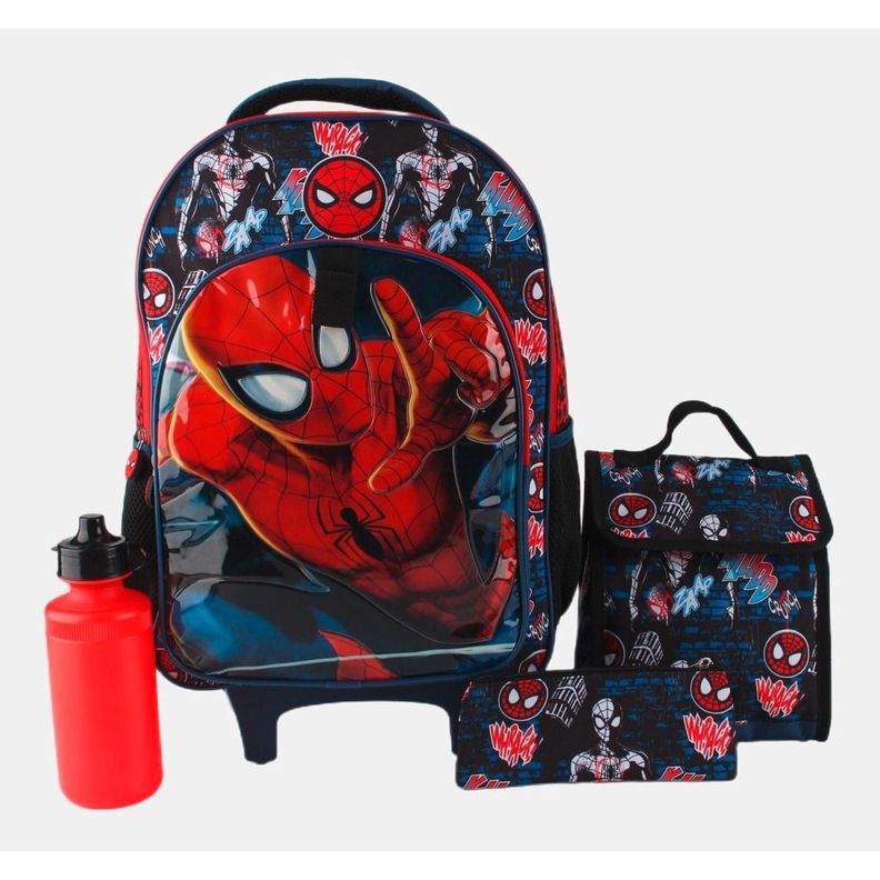 Mochila escolar set de 4 piezas (mochila + estuche  + lonchera+ termo) Disney-0