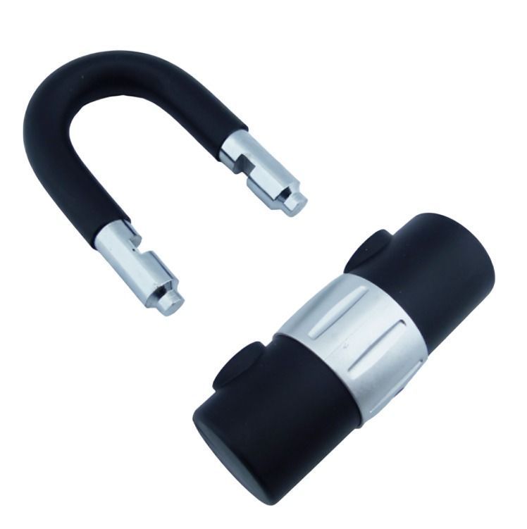 CANDADO U PARA MOTO IDEAL PARA CADENA  BLOQUEO ANTIROBO NEGRO-PLOMO-1