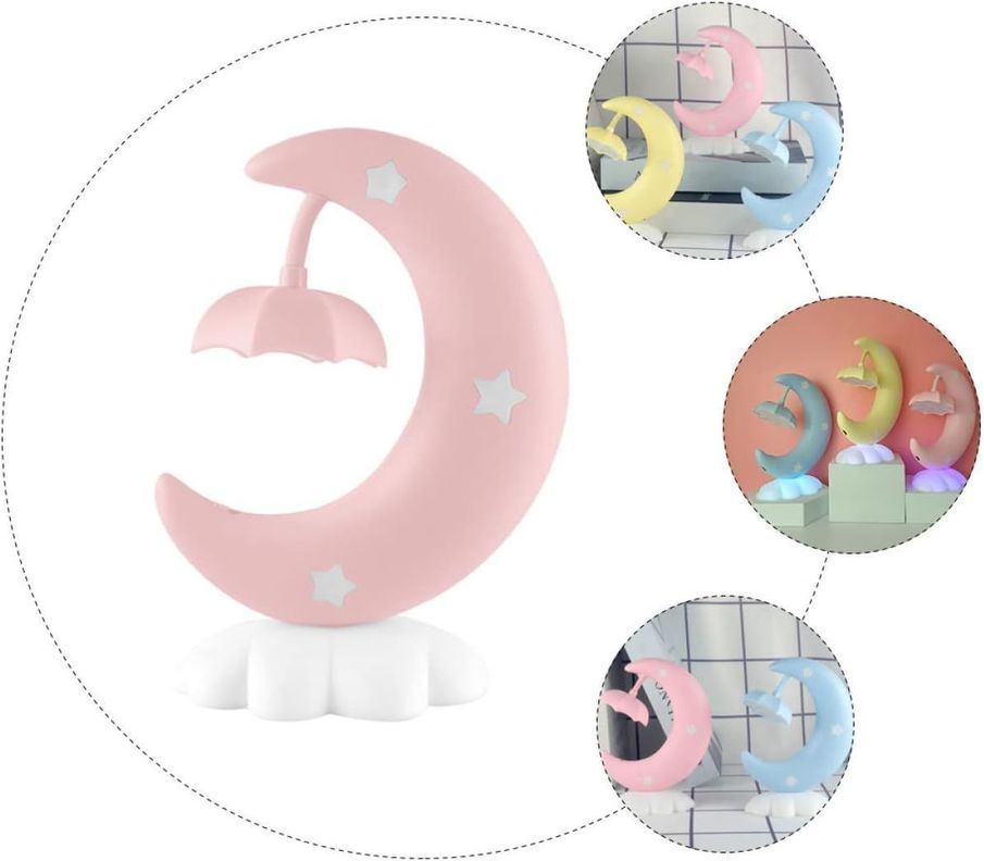 MINI VENTILADOR LUNA PARA MESA COLOR ROSADO-1