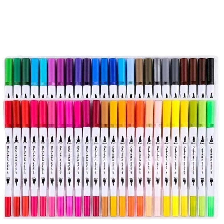 48 Marcadores De Doble Punta Tipo Pincel Colores