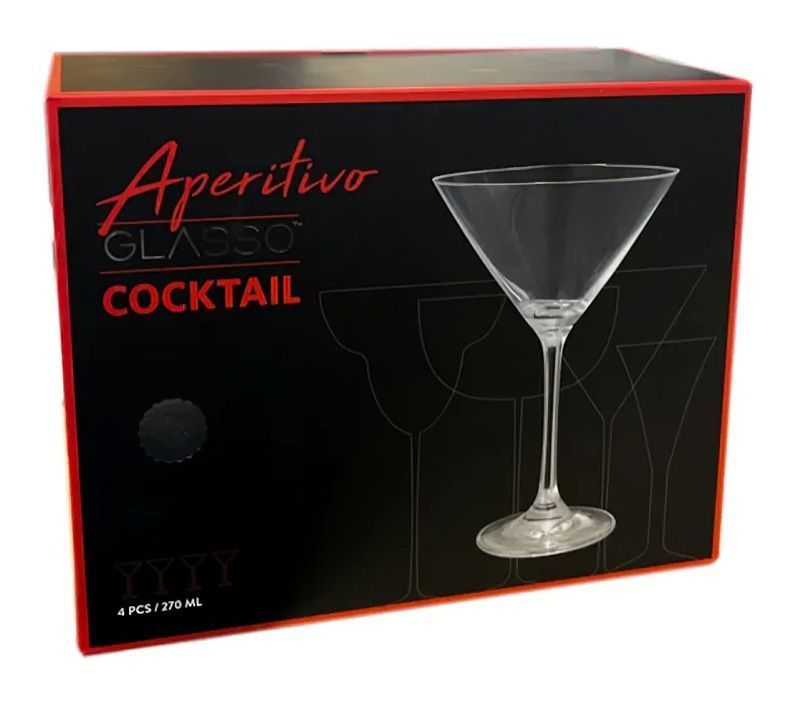 SET 4 COPAS MARTINI GLASSO-0