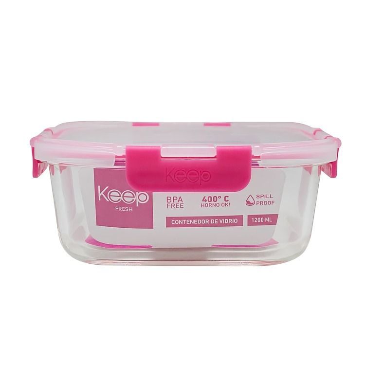 HERMETICO CUADRADO 1200ML  KEEP FUCSIA-0