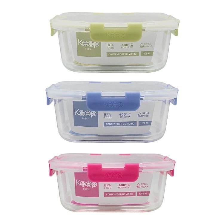 HERMETICO CUADRADO 1200ML  KEEP FUCSIA-2