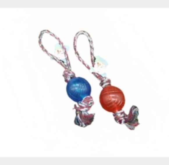 Juguete para mascota.  Cuerda con pelota.-0