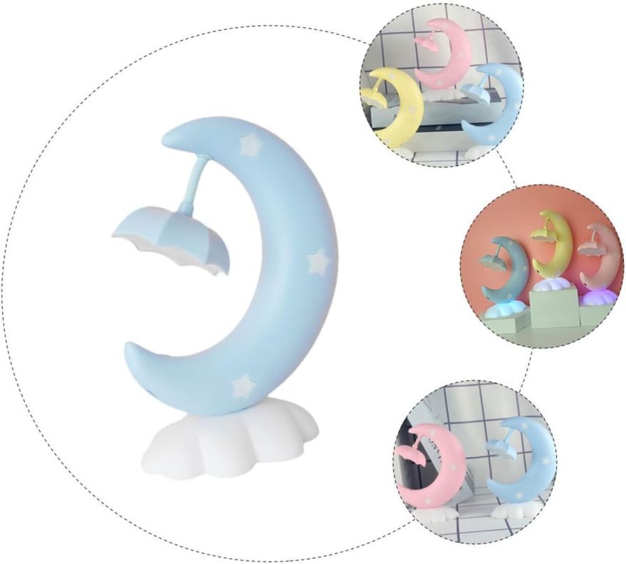 MINI VENTILADOR LUNA PARA MESA COLOR CELESTE-1