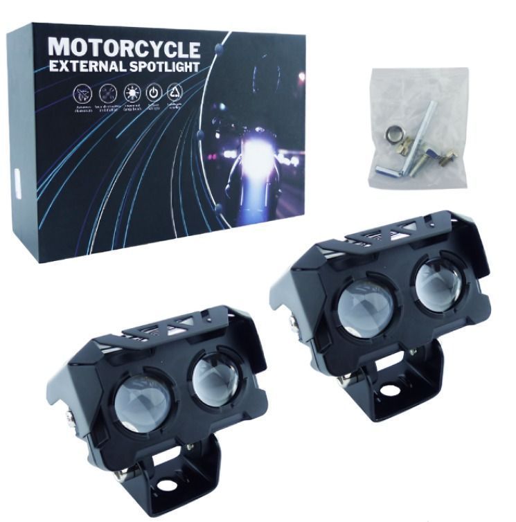 NEBLINERO LED PARA MOTO MINI 2 LED CUADRADO DUO COLOR 12/24V SET X 2 PCS -0