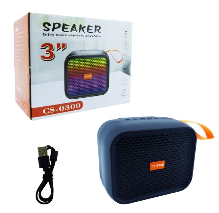 PARLANTE RECARGABLE BLUETOOTH MOD.CS-0300 CON LUZ,USB,TF UNICOLOR-1