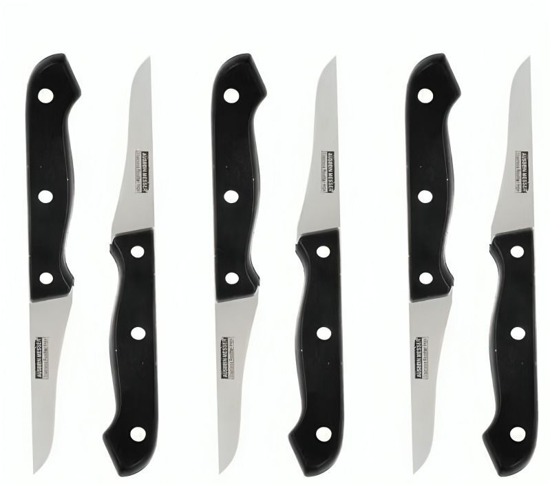 Set 6 Cuchillos De Acero Mango Acrílico Negro-1