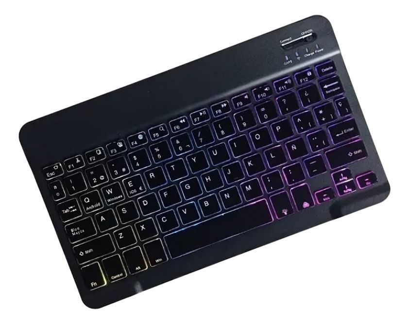 Teclados Bluetooth Español Negro con Luz-1