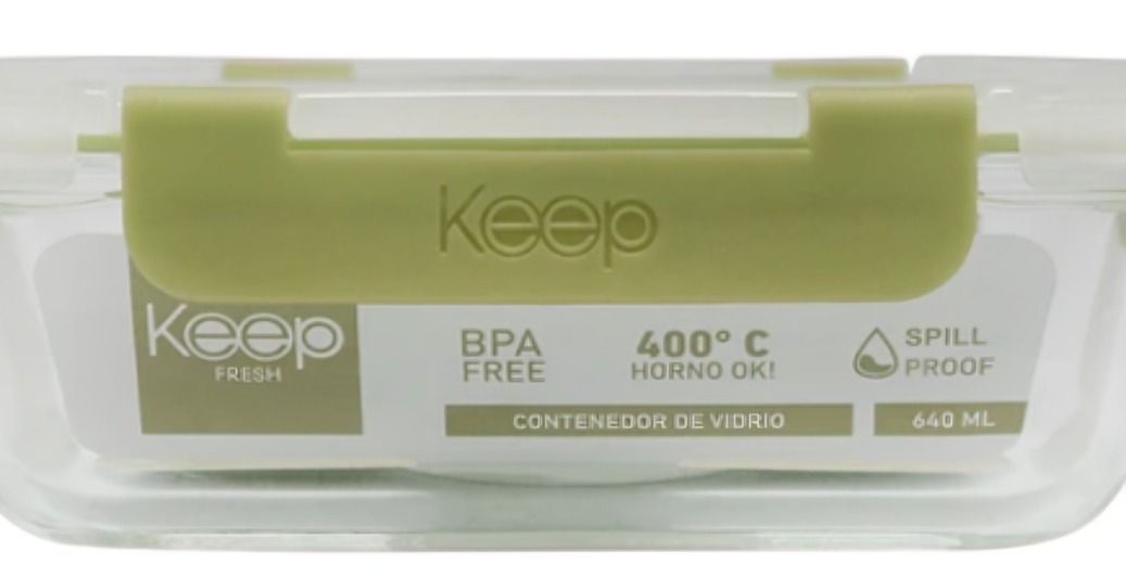 HERMETICO RECTANGULAR 1520ML GLASS KEEP VERDE-2