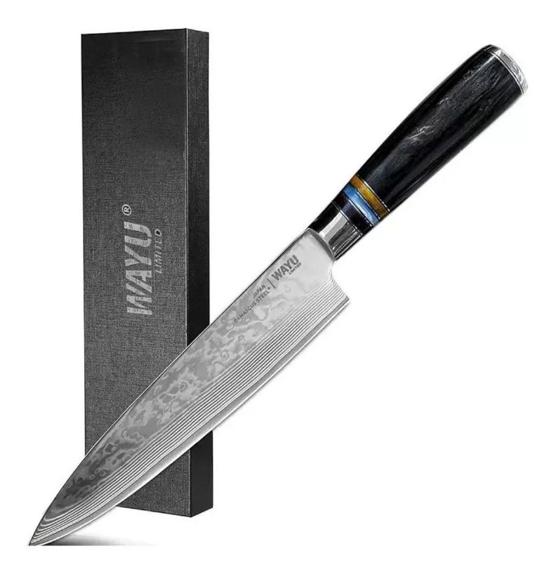 CUCHILLO DAMASCUS BLACK PAKKA WAYU LIMITED-3