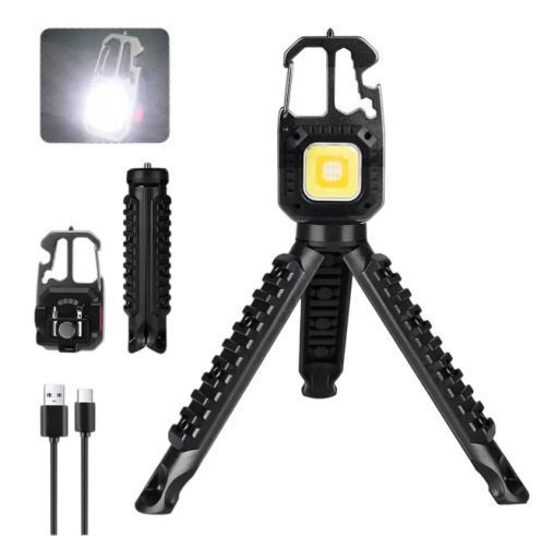 Linterna Mini Llavero Recargable Portátil + Trípode-1