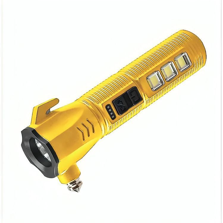 Linterna De Emergencia Multiuso Recargable Para Auto Amarilla-0