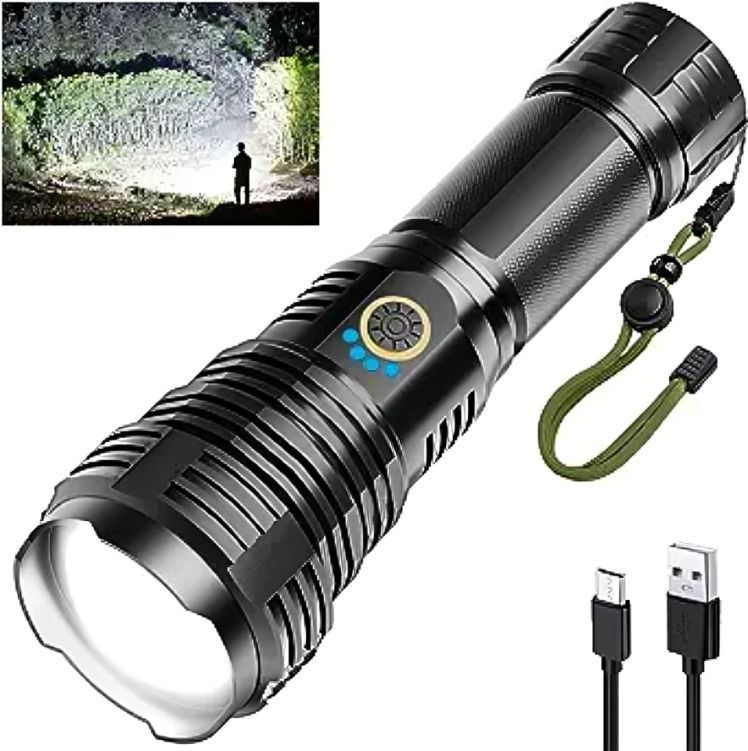 Linterna Led Alta Potencia Metalica Recargable 4000lm-1