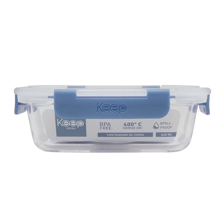 HERMETICO RECTANGULAR 640ML GLASS KEEP AZUL-0
