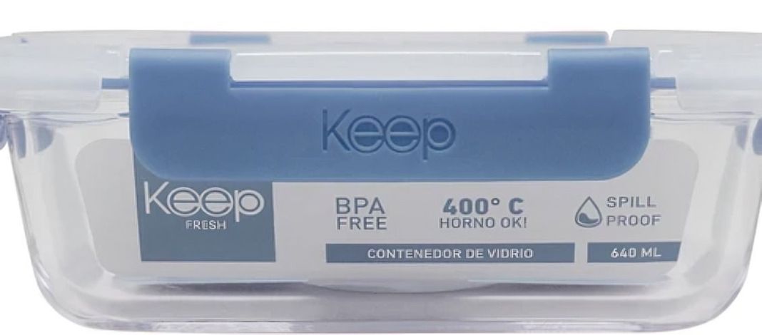 HERMETICO RECTANGULAR 640ML GLASS KEEP AZUL-1
